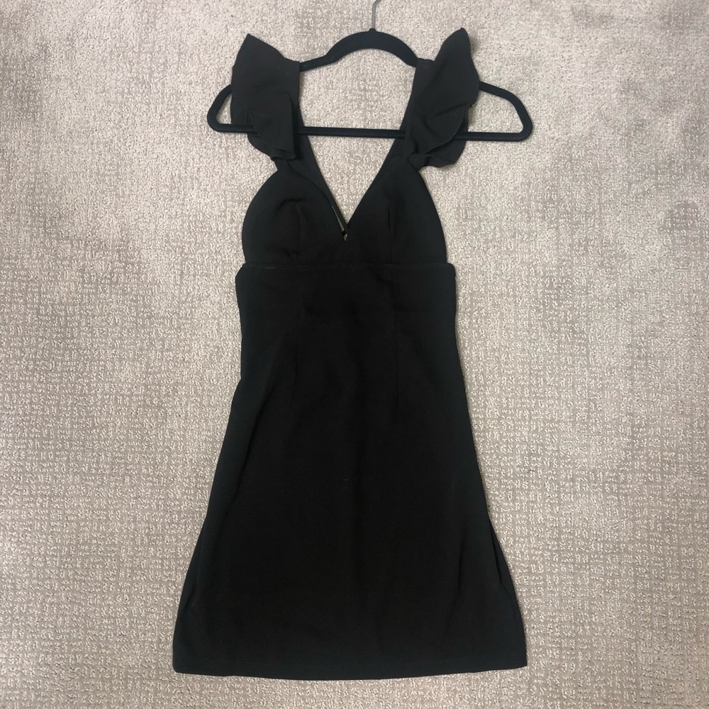 About Us - Black mini dress